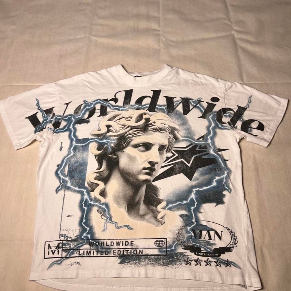 BoohooMAN Worldwide Limited Edition white t-shirt with graphic